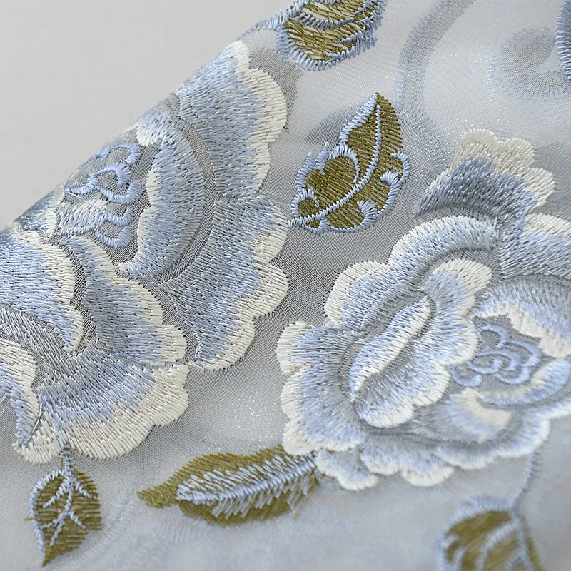Luxury Europe Embroidered Tulle Window Curtains For living Room Bedroom Blackout Curtains Window Treatment Drapes Home Decor
