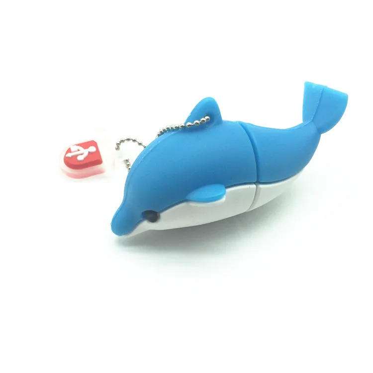 Cartoon lovely shark fish pen drive usb flash drive disk real capacity computer gift memory Stick pendrive 4GB 8GB 16GB 32GB 64g