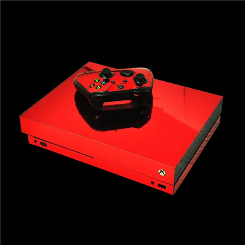 Хромированные золотые Серебристые лицевые панели кожи консоли и наклейка на контроллер для Xbox One X консоли+ кожаная наклейка на контроллер - Цвет: YSX1X0711