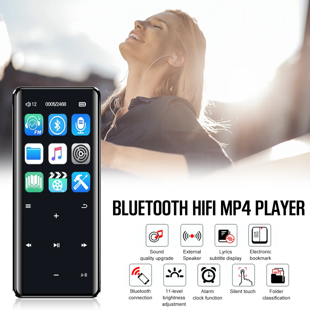 MP4 плеер 16 ГБ 8 ГБ Bluetooth FM сенсорный экран HiFi MP3 TF карта рекордер ручка радио аудио адаптер