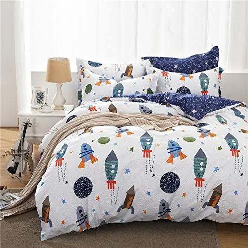 Комплект постельного белья с изображением Галактики для мальчиков, Комплект постельного белья для детей, пододеяльник, полный размер королевы