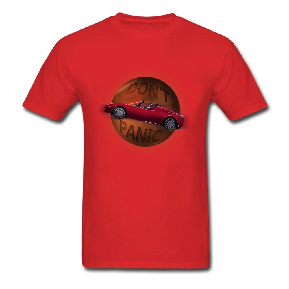 100% Cotton Fabric Boy Short Sleeve Starman Dont Panic Top T-shirts Casual Tops Shirt Wholesale Party Crewneck Tee Shirt Starman Dont Panic red