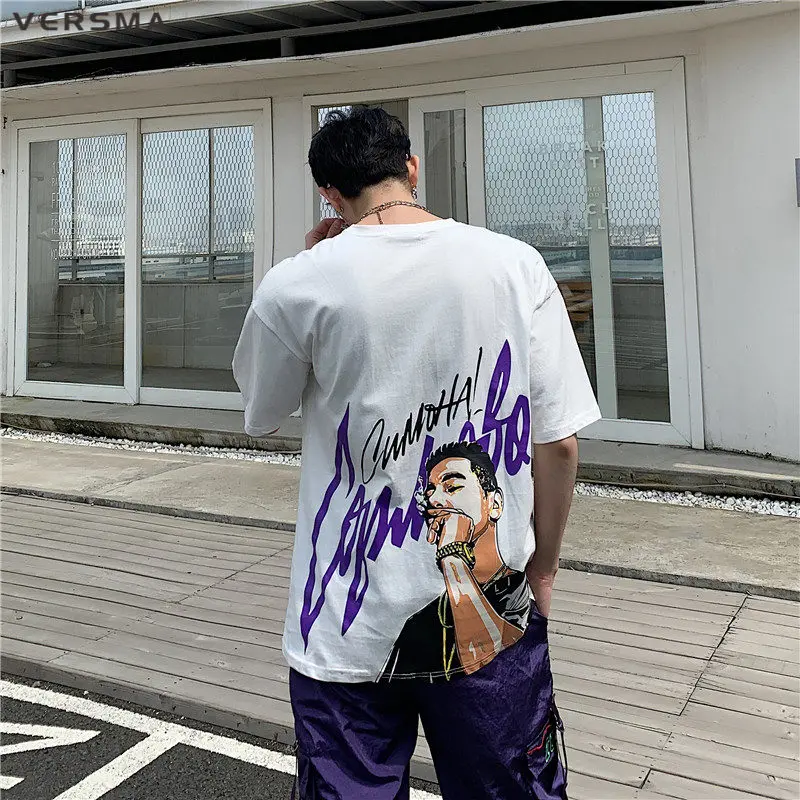 

VERSMA 2019 японский Harajuku BF с буквенным принтом винтажные футболки для пары мужские летние хип хоп Уличная мужские футболки Прямая поставка