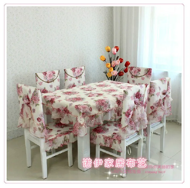

Table cloth rustic fabric set dining table cloth chair cover