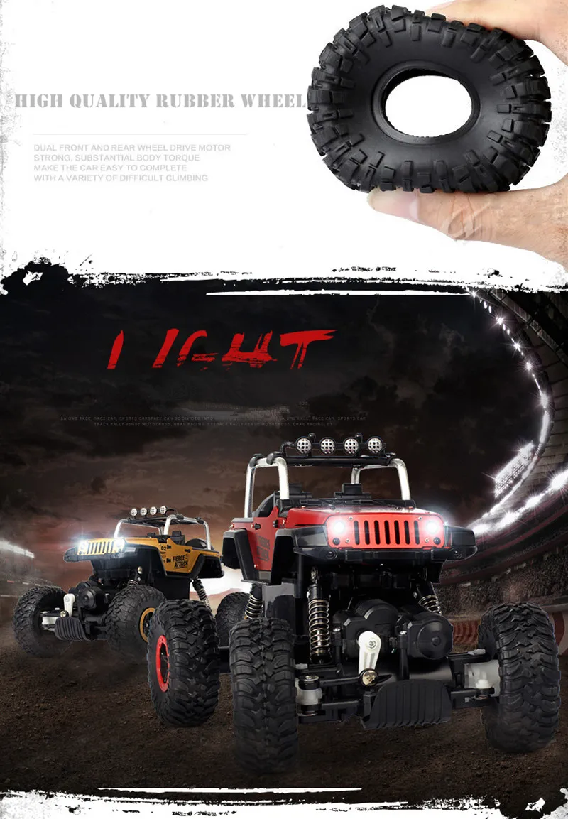 2,4G Радиоуправляемый автомобиль, высокая скорость, Электрический 4CH Hummer Rock Crawlers, гоночный автомобиль, внедорожные транспортные средства, багги, игрушечный светильник, подарок для мальчиков