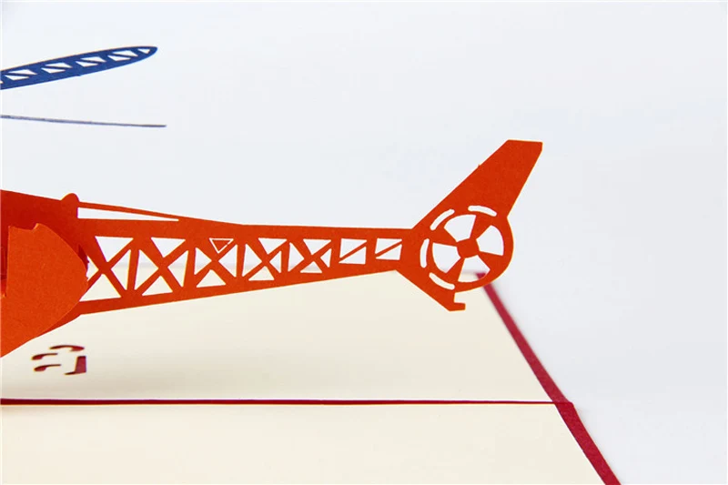 3D лазерная резка ручной работы резьба вертолет бумага Пригласительные открытки бизнес вечерние для детей на день рождения креативный подарок