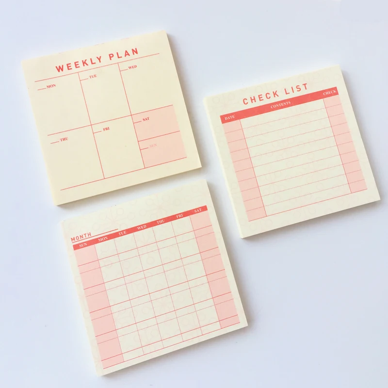 

60 Pages Simple Weekly Month Planner Check List Memo Pads Paper Stationery To Do List Notepads School Office Supply
