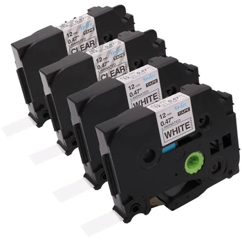 

Kodex 4pcs 12mm TZe231 Label Tape Compatible for Brother P-touch TZ231 TZ131 TZe131 Standard Laminated Printer Paper Sticker