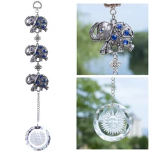 H& D 3 слона Suncatcher Lucky висячие орнамент для защиты, благословение, прочность с кристаллами призмы, украшения для дома и сада