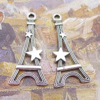

200pcs Charm iron tower pylon star pendants 30*14mm Antique silver Handmade Jewelry findings Making DIY Alloy accessories Hot