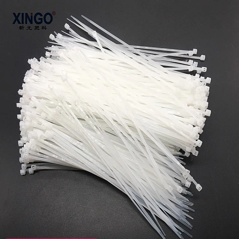 Xingo 150 мм самоблокирующиеся Нейлоновые кабельные стяжки 1000 шт цветные пластиковые стяжки на молнии 18 фунтов одобрено UL RoHS SGS - Цвет: Белый