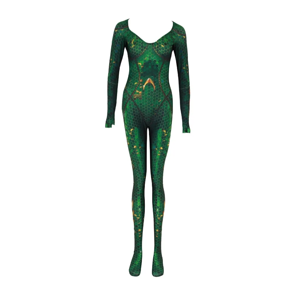 Костюмы для косплея для девочек Женщины zentai зеленые комбинезоны боди костюм
