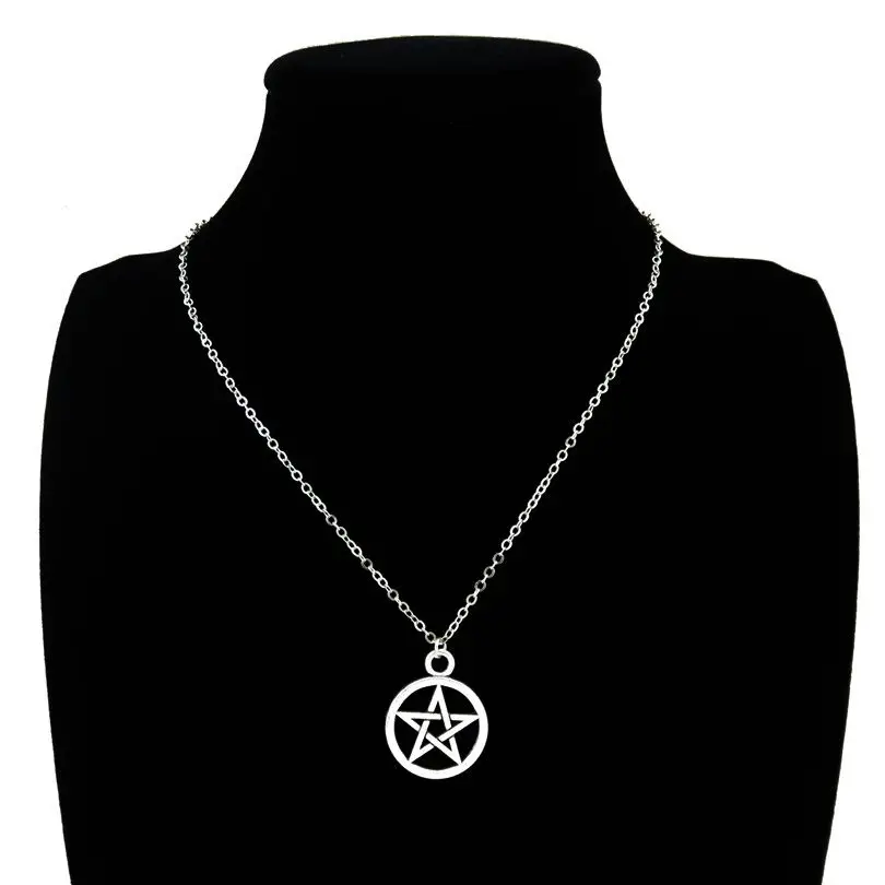 Серебряная подвеска R1551 16 2 с пятиконечной звездой ведьмы 26 мм короткая цепочка на