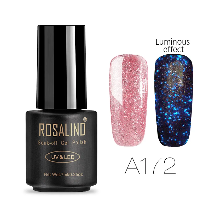 ROSALIND Гель-лак для ногтей 1S светящийся розовый Золотой стойкий лак для ногтей УФ-и светодиодный лак для маникюра - Цвет: RAA172