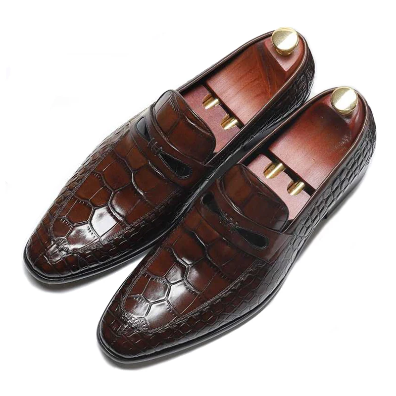 Britannique Occasionnels Cuir Luxe Ronde De Appartements Robe Véritable Ss268 Formelle Hauteur Mocassins marron Hommes Slip Chaussures Toe Noir Croissante On Homme Parti FxOw8xq0