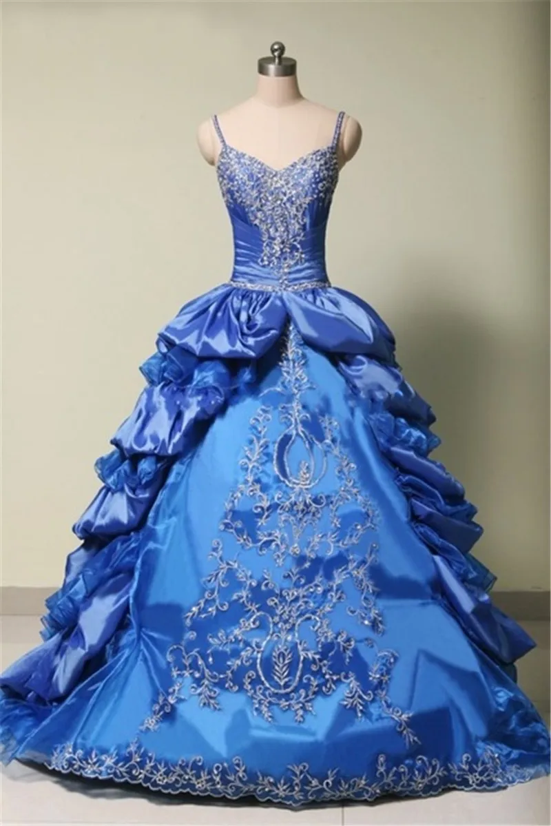 Бальные платья на бретельках Королевского платье для празднования 15-летия голубого цвета vestido de festa 15 Anos Curto Pretty Sweet 16