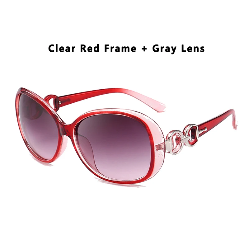 DIGUYAO винтажные женские классические Овальные Солнцезащитные очки оправа очки с градиентными линзами oculos de sol feminino женские брендовые дизайнерские - Цвет линз: Clear Red---Gray