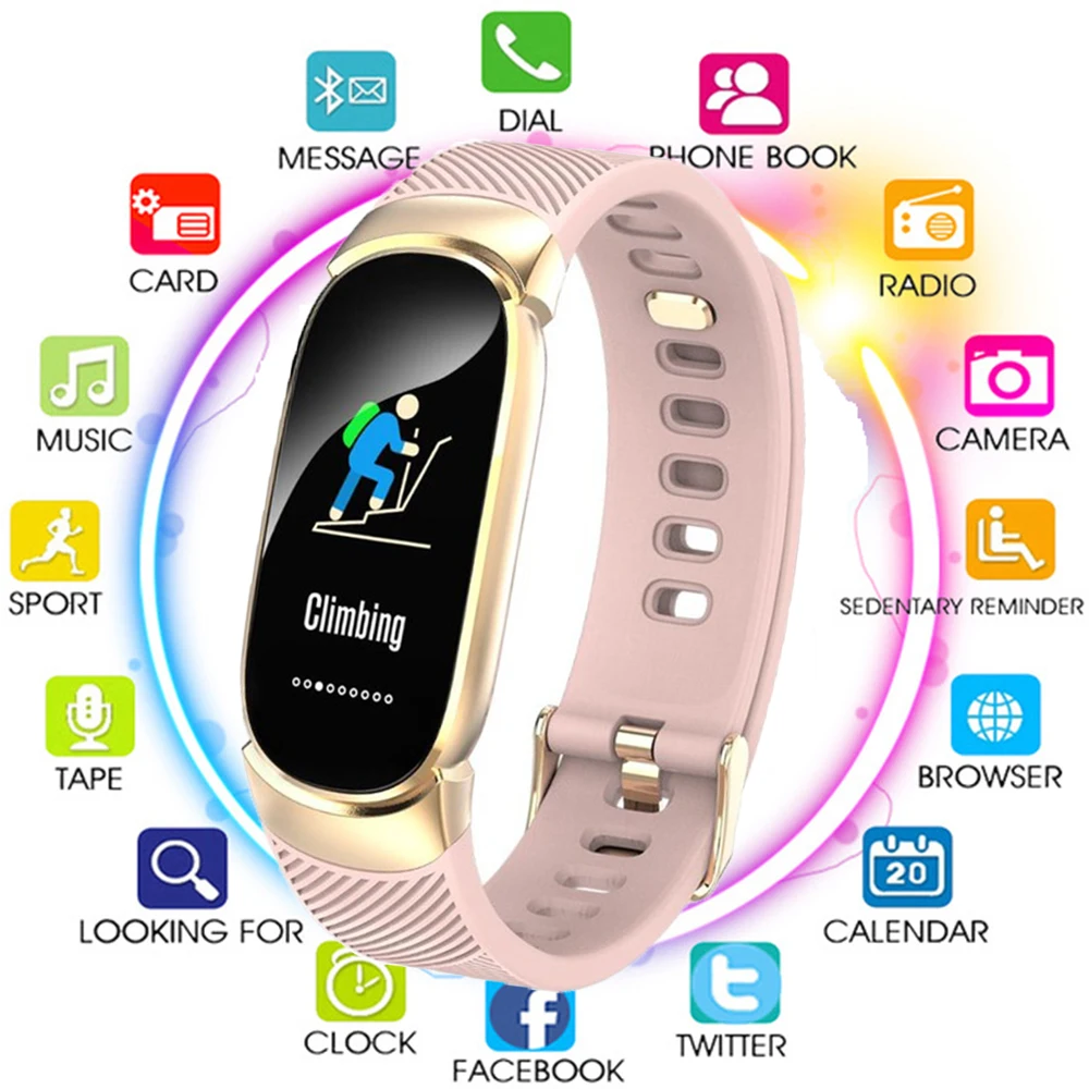 

Women Sport Smart Watch Men Bracelet IP67 Waterproof SmartWatch Heart Rate Blood Pressure Pedometer Watch Clock For Android iOS