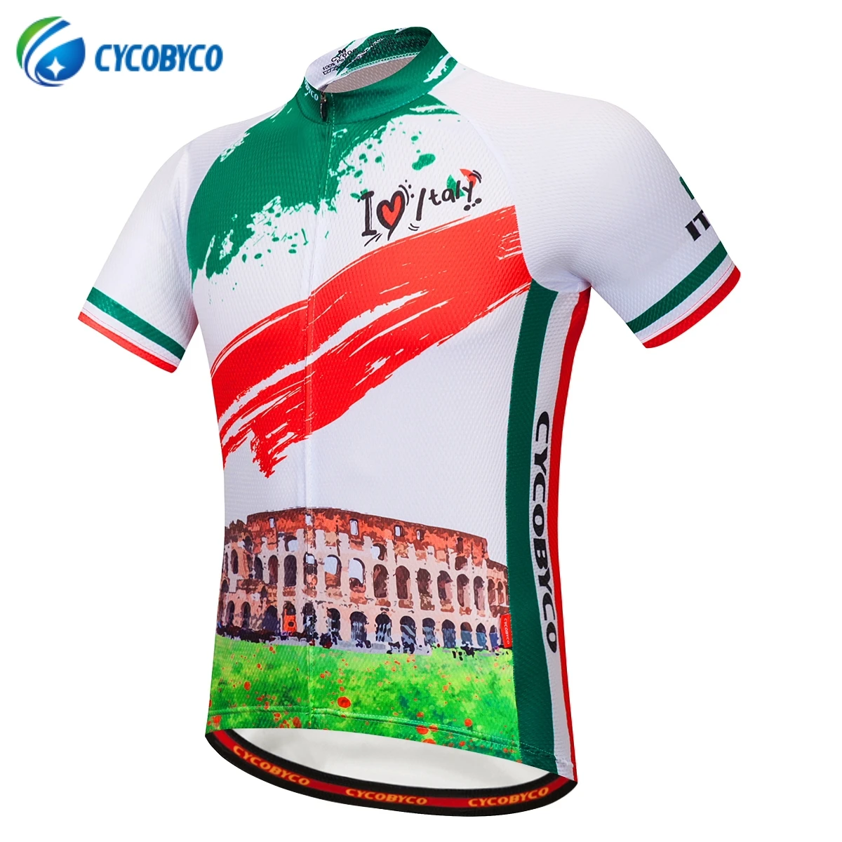 

Cycobyco Men's Cycling Jersey Short Sleeve Reflective,Light,Breathable and Quick Drying Maillot Ropa Ciclismo,Italy,France Style