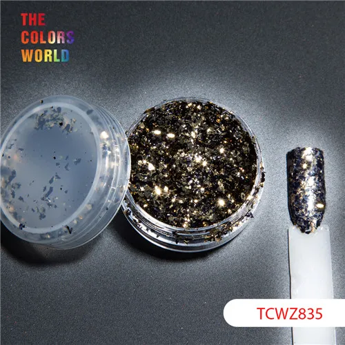 TCT-039, цветные чешуйки, металлический блеск, волшебное зеркало, фольга для ногтей, Гель-лак для ногтей, украшения для ногтей, боди-арт, украшения - Цвет: TCWZ835  50g