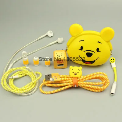 

Earphone Cable Protector Cable Winder USB Charger stickers Spiral Cord protector Earphone Case bag for iphone 5 5s 6 6s 7 7plus