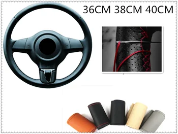 

Car essentials steering wheel cover soft leather knitting needle thread for Kia cee-d Rondo Kue Kee KV7 POP VG Soulster