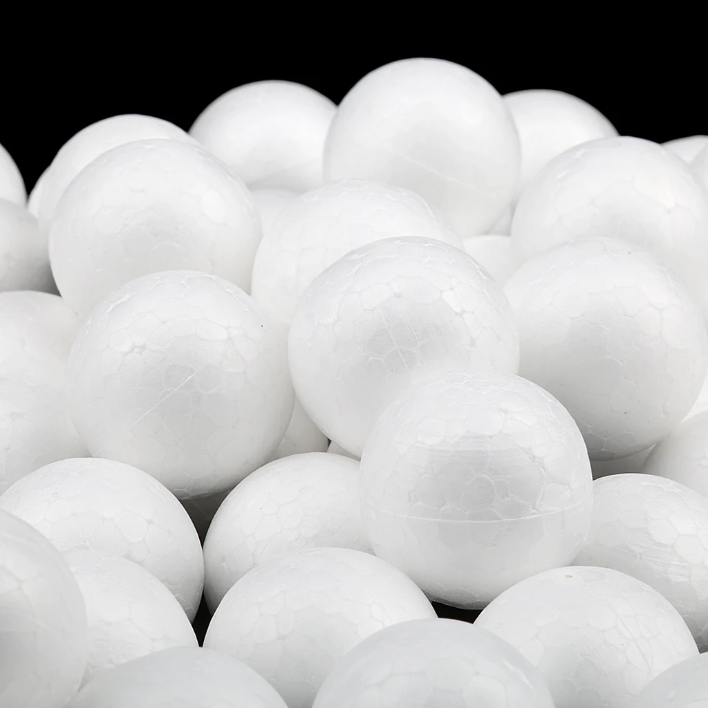 200 pcs Modelling Craft Polystyrene Foam Balls Styrofoam Spheres Kids Craft 30mm