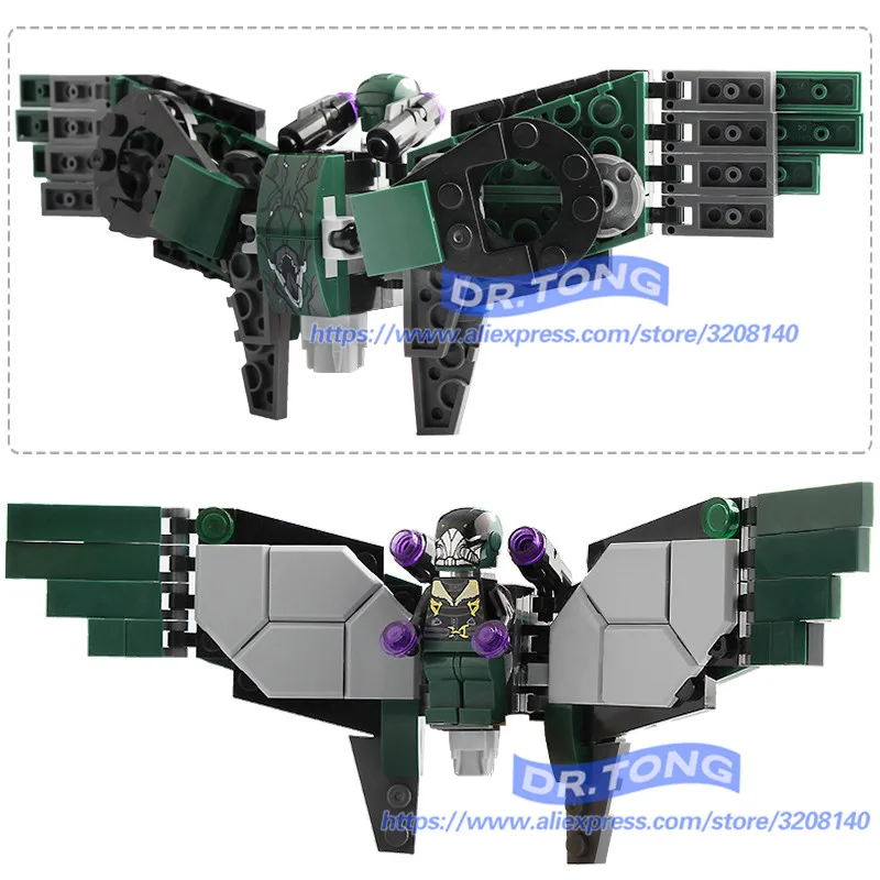 

DR.TONG 10PCS/LOT Super Heroes Vulture Assemble Big Size Set Models Bricks Building Blocks Children Gift Toys MG1008