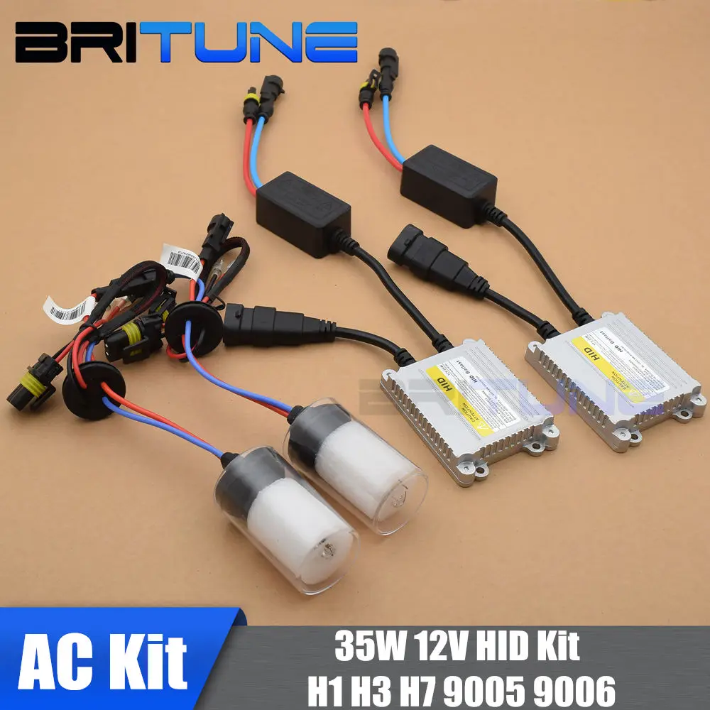 Обновление 12В 35 Вт AC HID Ксеноновые фары лампы Conversion Kit Фары H1 H3 H7 9005 9006 4300K 6000 к 8000 тонкий цифровой балласт