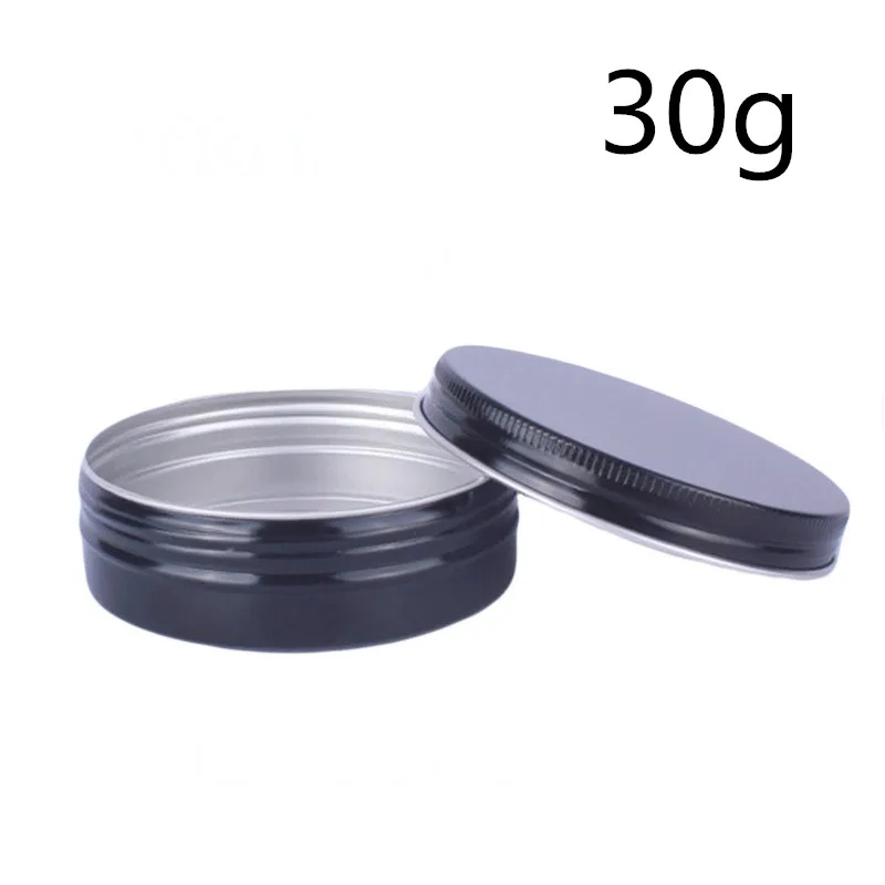 Free shipping 50pcs 30g black aluminum jar, 30 gram metal cream jar, 1