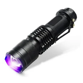 

by dhl 200pcs high quality LED UV Flashlight SK68 Purple Violet Light UV 395nm torch Lamp Blacklight