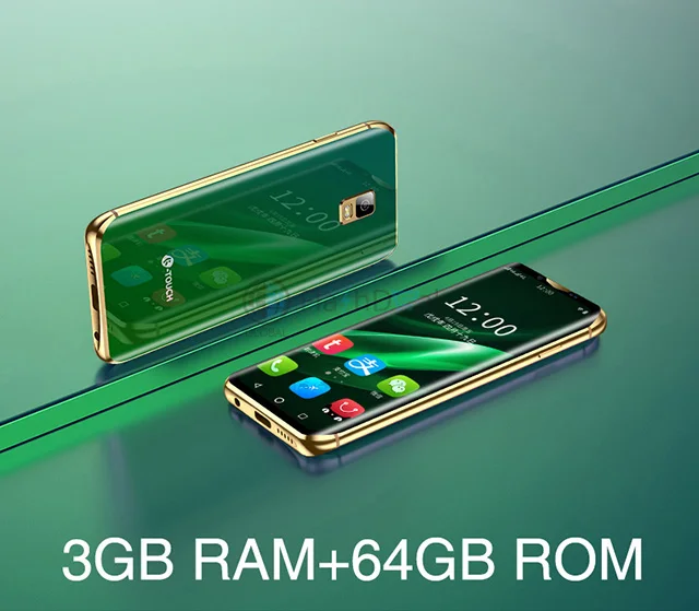 Мини-смартфон K-Touch i10, четырехъядерный, 3 ГБ, 64 ГБ, 3,46 дюймов, 6D, изогнутое стекло, экран, Android 8,1, Face ID, wifi, маленький смартфон 4G - Цвет: 3GB 64GB Green