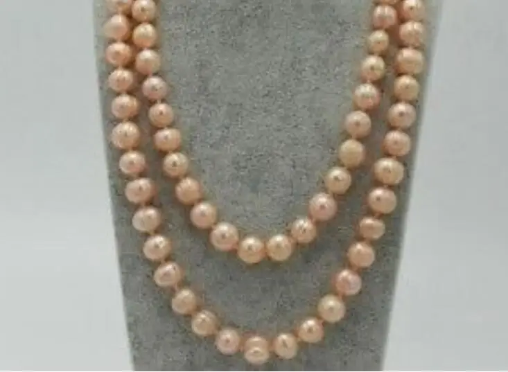 

Charming Natural 9-10mm Pink Freshwater Pearl Necklace 36" 50"