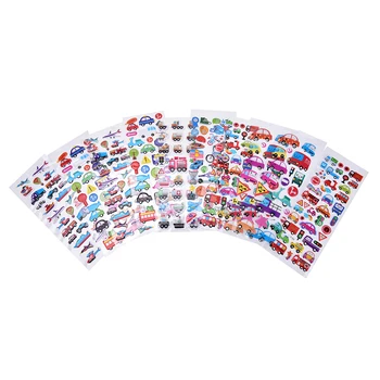 

6 Sheets Mixed Cartoon Traffic Car Aircraft DIY Stickers Toys PVC Scrapbook for Children Diary Notebook Decoration Gifts