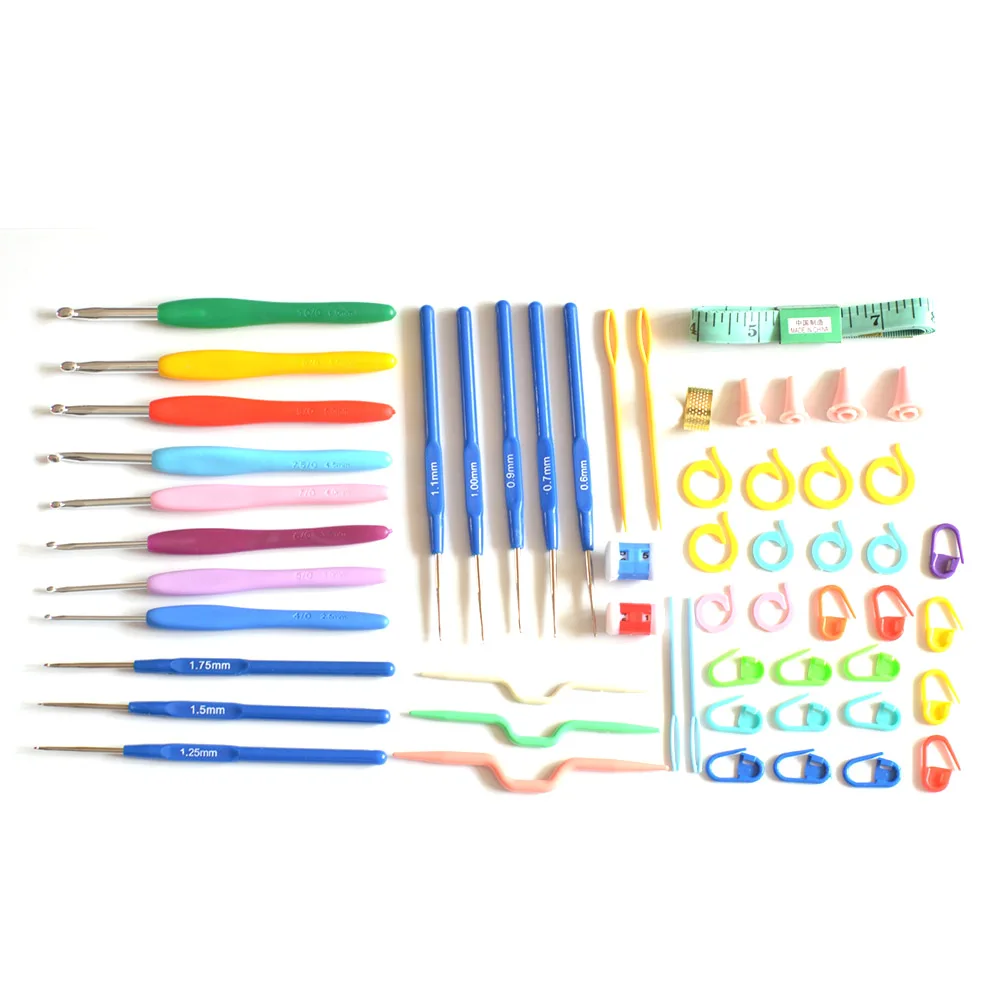 

1 set Knitting Tools Crochet Needle Hook Accessories Supplies with Case Knit Kit Stainless Steel Sewing Tool Sets