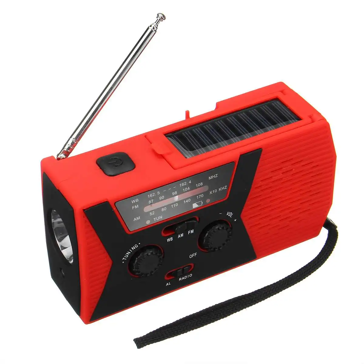 AM/FM/WB радио солнечное зарядное устройство, аварийное самопортативное Ручное Зарядное устройство, погодное зарядное устройство 2000 мАч