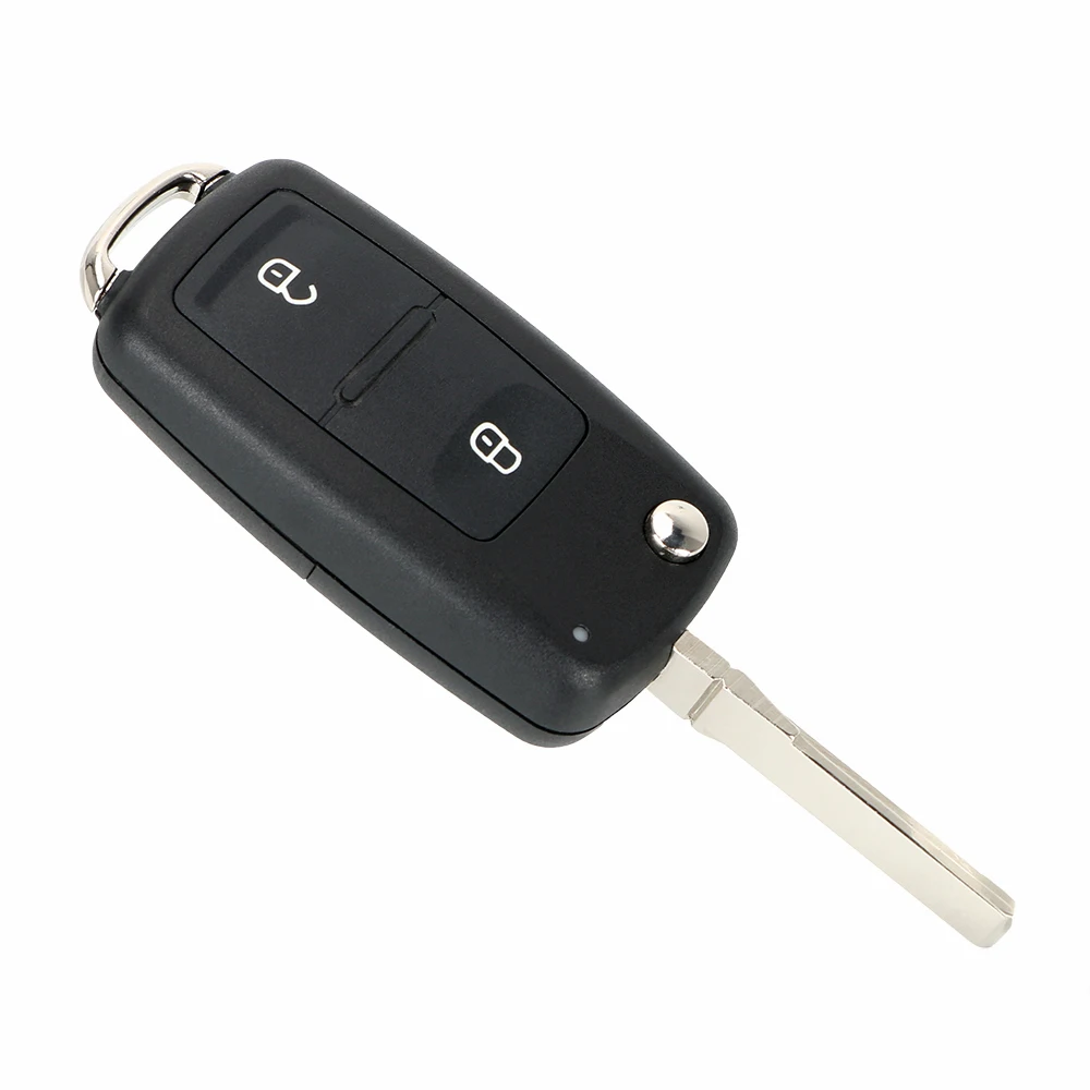 Чехол для ключей с 2 кнопками, Сменный Чехол для автомобильного ключа с откидной крышкой для VOLKSWAGEN VW Tiguan Golf Polo, складные автомобильные аксессуары