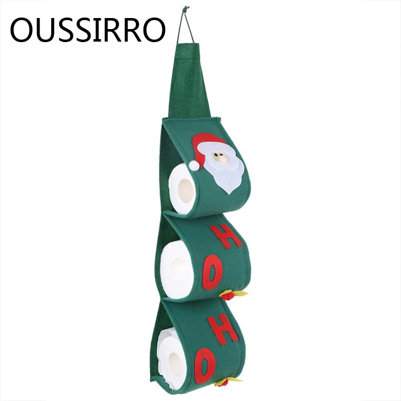 

Cute Santa Claus Towel Sets For Christmas Holiday Party Cloth Toilet Paper Bag Holders Bathroom Papers Bag Pouch Xmas Home Decor