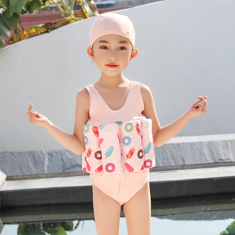 Extrayou/купальник для маленьких девочек; купальный костюм; плавучие купальные костюмы; съемный купальный костюм; защитный безопасный купальный костюм для обучения