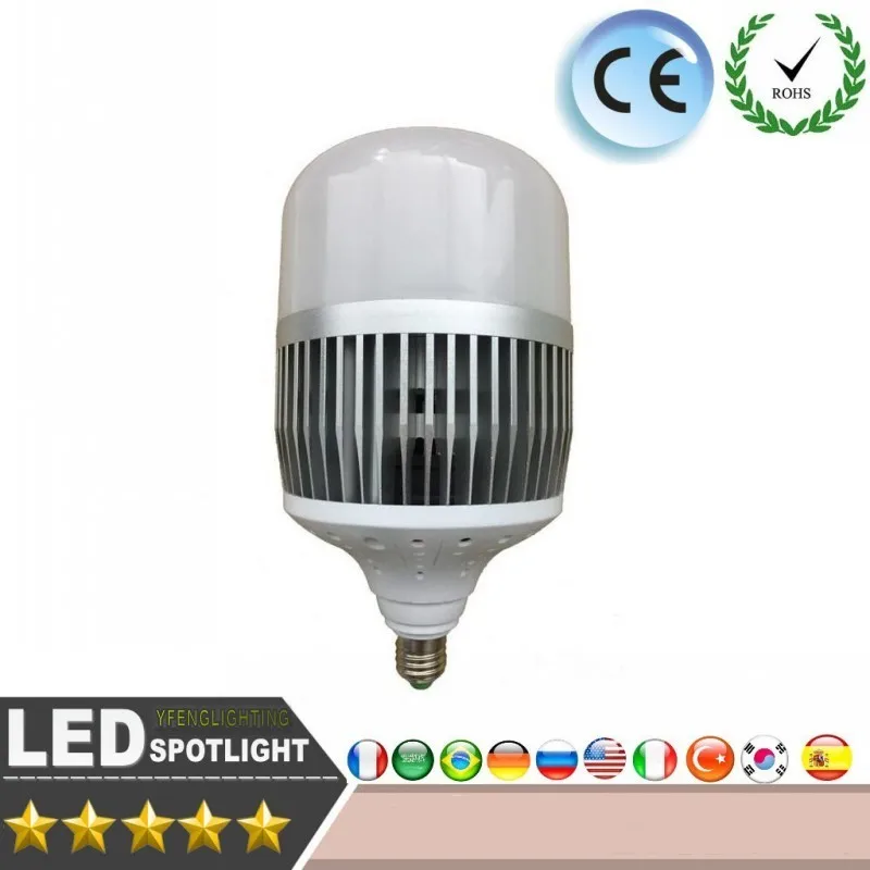 Светодиодный E27 E40 30 Вт 50 80 100 150 светодиодный лампы AC175-265V База светильник с