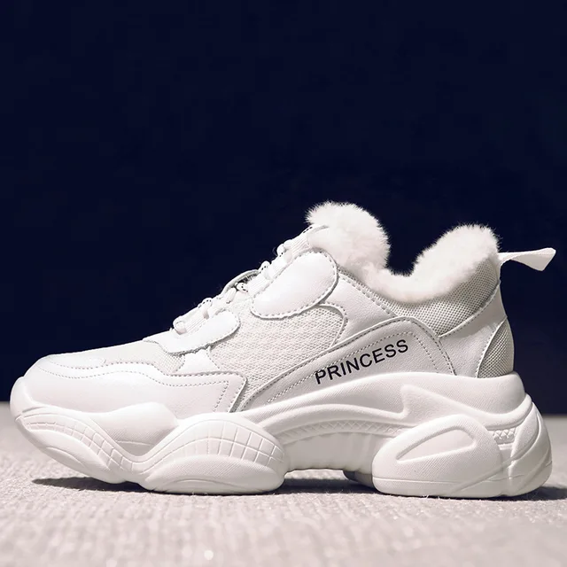 US $27.82 SWYIVY Genuine Leather Chunky Sneakers Shoes Women White Casual Shoes Women Sneakers 2019 Winter Pl