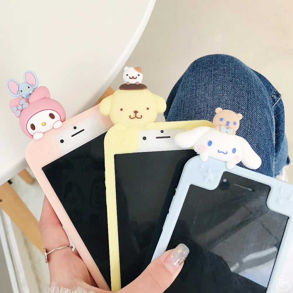 

Case Cover for iphone 11 X XR XS Pro max 7 7Plus 8 8plus 6 6S Plus Super Cute Cartoon animal cat Melody bear Soft Silicon case