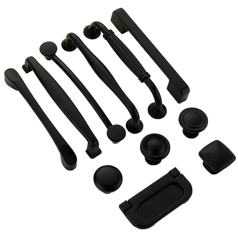 

1Pcs Aluminum Alloy Drawing Door Handle Furniture Handles Kitchen Cupboard Wardrobe Dresser Modern Simple European Style Black
