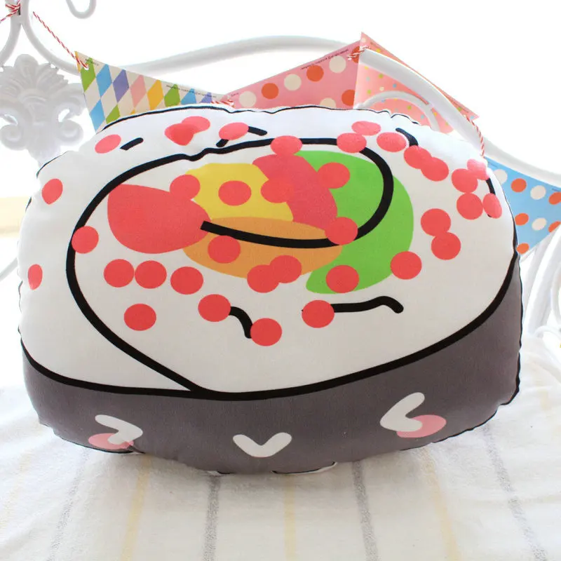 1 шт. 45 см * 40 Kawaii лососевая подушка в виде суши фаршированная плюшевая рулонная