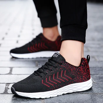 

New Men's Luxury Casual Shoes Leisure Comfortable Breathable Runner Lace-Up Shoe Light Sneakers Mesh Antiskid Sportswear 43 44