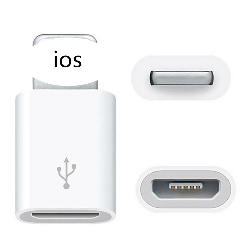 

New 1pc Connector Male to Micro USB Female Adapter Charging Converter Adapter For iPhone