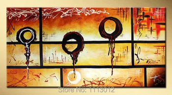 

1 Piece Hand Painted Modern Abstract Decoration Oil Painting Large Line Letter Wall Art Canvas Set Home Picture For Living Room