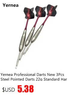 Yernea Профессиональный Дартс 3 шт. стальной острый дартс 22 г стандартный жесткий наконечник для Дротика, сталь красные алюминиевые стержни для Дартса полета