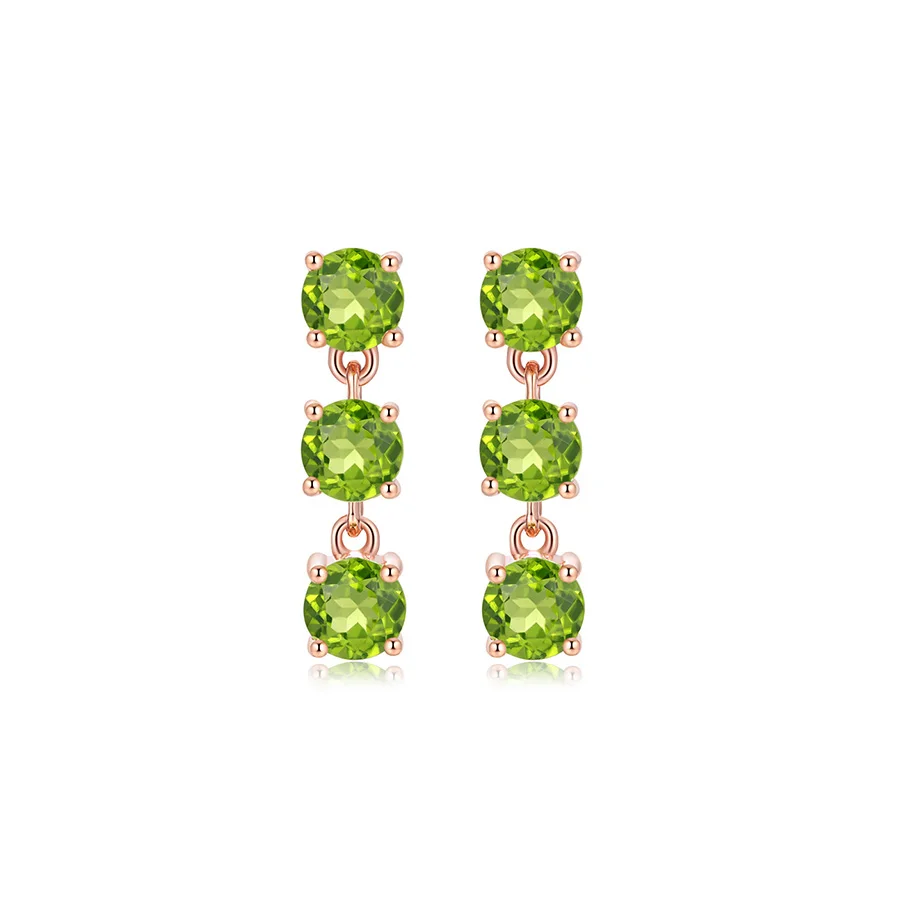 

PJC 925 Sterling Silver Earring With Natural Gemstone Peridot For Women Elegant Daily Match