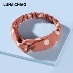 LUNA Цзяо 2019 летний головной убор большой горошек с принтом ткань мягкие Hairbands для женщин Мода knotited повязки на голову